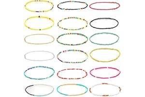 LUTER 18 Piezas Cavigliere Colorate Cavigliere Perline Braccialetto Caviglia Braccialetti Perline Colorati Joyería para Niñas Mujeres