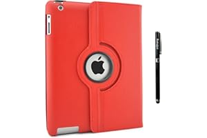 inShang Housse Compatible avec iPad 2 iPad 3 iPad 4 Étui Case Cover iPad Coques avec Veille/Réveil, Rotatif 360, Support, Con Stylet