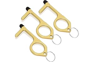 MOBI LOCK Strumento portachiavi apriporta (confezione da 3) - Chiave touchless per l'apertura delle maniglie - Spingi pulsante a gancio, stilo e anello portachiavi - Utile strumento per la sicurezza e l'igiene