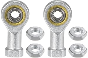 Kozelo 2pcs SI6T/K M6 Rod End Joint Bearing - [6mm Bore, M6x1 Female Right Hand Thread] Female Rod End with Jam Nuts, 45# Carbon Steel