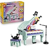 LEGO Creator 3&rsquo;&uuml; 1 Arada M&uuml;zikal Dekor Kedili Piyano 31392-9 Yaş ve &Uuml;zeri &Ccedil;ocuklar i&ccedil;in Kedi, Mikrofon Standı ve &Ccedil;eşitli Akse
