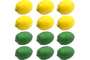 MUEEAD 12pcs Artificial Imitation Lemon, Artificial Fruit, Realistic Fruit Model, Filming Props, Suitable For Home Decoration, Party Decoration (yellow, Cyan)