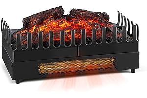 Klarstein Kamini - Chimenea eléctrica, Chimenea Decorativa, Imitación de Llamas, Iluminación Independiente, Ideal Chimenea electrica Pared, 45 x 22 x 23 cm, Negro