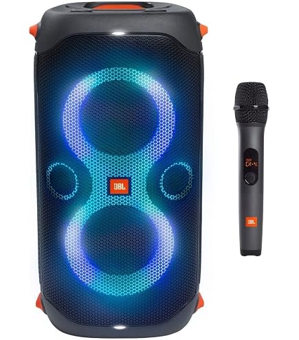 JBL Partybox 110 - 160W, Built-In Lights, 12H Battery, Mic Input