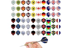 Cyhamse Vols pour fléchettes,Rechange pour fléchettes | Kit d'accessoires fléchettes pour fléchettes à Pointe en Acier et fléchettes à Pointe Souple, 60 Ailes fléchettes