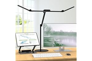 EPABINA 1500 Lumen Schreibtischlampe LED dimmbar – 24W Tageslichtlampe mit Sockel und Umgebungslicht, drehbare Tischlampe für Homeoffice & Büro, automatische Schreibtisch Monitor Lampe zum Zeichnen & Arbeiten