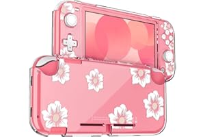 DLseego Case Compatible with Switch Lite, Protective PC Cover for Switch Lite, Clear Switch Lite case Witch Anti-Abrasion and Anti-Scratch Design,White Flowers