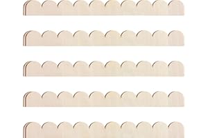 Threehoney Unfinished Scalloped Decorative Wood Trim Scalloped Edge Decorative Wood Molding Cute DIY Moulding Trim for Home Wall Cabinet Shelf and Window Door(12 Pack,15.75 x 1.57 Inch)