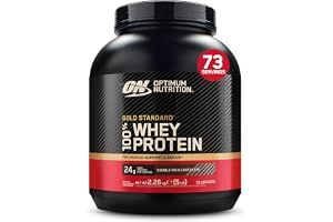 Optimum Nutrition 100% Gold Standard Whey Protein Powder, 24g Protein, Double Rich Chocolate, BCAA, low-sugar, Fast-Digesting