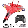 Foam Airplane | Remote Control with LED Light | Outdoor Sports Toys Birthday Party Favors Flying Toys for Boys Girls, with Automatic Balance
