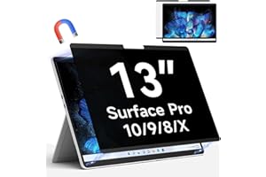 PROTESCREEN Magnetica Filtro Privacy per Microsoft Surface Pro 9(2022) / Pro 8(2021) / Pro X(2021,2019), 13 Pollici Pellicola Schermo Protezione,Removibile Magnetico Pellicola Anti Luce Blu Antiriflesso Anti Spia