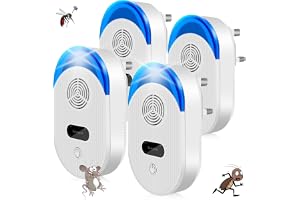 4-pack ultraljud skadedjursavvisande, möss avvisande, insektsmedel plug-in | Effektiv skadedjursbekämpning inomhus för mus, spindel, kackerlacka, fluga etc, säker för människor och husdjur (havsblå)