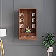 FURNEASER Ketki Engineered Wood Pooja Mandir for Home | Modern Designe Temple for Home & Office | Wall-Mount Hanging Puja Stand Shelf | Puja Mandir (Exotic Teak)