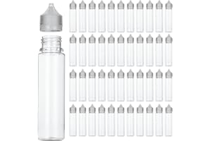 ShanQian 50 PCS Vide Flacons E Liquide, 60 ML Fiole En Plastique Vide Liquide, Flacon Compte Gouttes Pour Animal Domestique E-Cigarette Jus Souple Vide Dropper Bouteille Pour Les Liquides