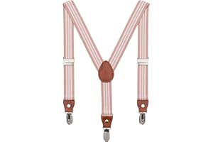 DEBAIJIA Bretelles Enfants Réglable et Élastique 3 Clips Y Forme en Cuir BéBé Garçon Fille Pantalon Accessoires- Variété Couleurs