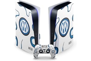 Head Case Designs Licenza Ufficiale Inter Milan Away 2021/22 Kit Crest Vinile Frontalino Sticker Gaming Pelle Adesivo Compatibile con Sony PlayStation 5 PS5 Disc Edition Console & DualSense Controller