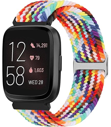 FunBand Compatible per Cinturino Tessuto Fitbit Versa 2, Sostituzione Band Strap Cinturino per Le Donne Uomini Cinturino a Sgancio Rapido Orologio per Fitbit Versa/Versa 2/Versa Lite Smartwatch