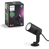 Philips Hue Lily White and Colour Ambiance LED Single Spotlight Extension: Smart Outdoor Lighting for Garden, Works with Alex