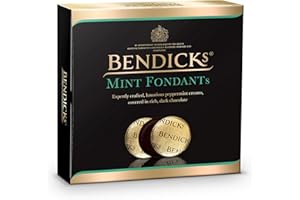 BENDICKS MINT FONDANTS I 180g Pfefferminz-Pralinen I Zartbitterschokolade mit Pfefferminzfondantfüllung I Pfefferminztaler I Reines Pfefferminzöl in einem weichen Fondantkern (1)