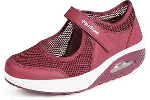 HSYOOES Sandales Femme Mailles Chaussures de Fitness Baskets Mode Compensées Mary Janes pour Femme Espadrilles Chaussures de Sport Eté