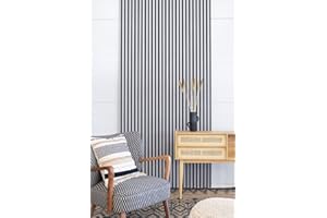 Leiste24 Akustikpaneel - Lamellenverkleidung - Wandverkleidung - 2600 x 400 mm - Akustikfilz Schwarz - Lamellendekor Beton