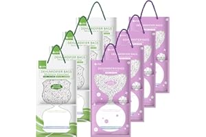 SaiXuan Sacs de Déshumidificateur Suspendus, 8 Pcs Sachet Anti Humidité avec Lavande et Thé Vert, pour Placard, Voitures, Salles de Bains, Armoires à Chaussures, avec Effet Anti-Moisissure