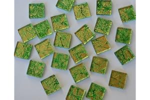 BAZARE MASUD E.K. 30 Stück Crystal Mosaiksteine auffälliges Muster 2x2cm ca.110g. Farbauswahl (Muster grün)