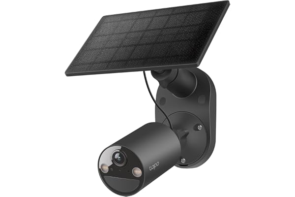 Tapo C411 Kit caméra WiFi Externe à énergie Solaire, 2 K 3 MP, Batterie 6 400 mAh jusqu'à 180 Jours après Une Seule Charge, Vision Nocturne à Couleur, Alarme avec détection de Mouvement, IP65