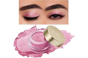 Oulac Sombras de Ojos e Iluminador Rosa | Súper impermeable al Agua y de Larga Duración | Acabado Brillante | Crear Purpurina Maquillaje | Vegano | 12g (11) Sweet Pea