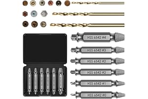 Gaethra Zestaw wykrętaków do śrub 9 sztuk, HSS 6542, HRC 63-65, 3 wiertła spiralne, narzędzie do wkręcania i wiercenia