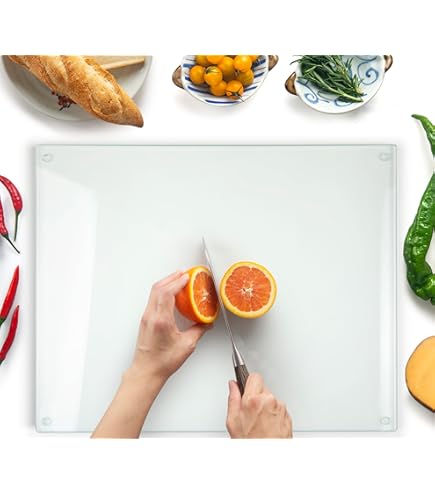 Planche à Découper En Verre FAYE Avec Recette De Tarte Aux Pommes, Ustensile De Cuisine Décoratif