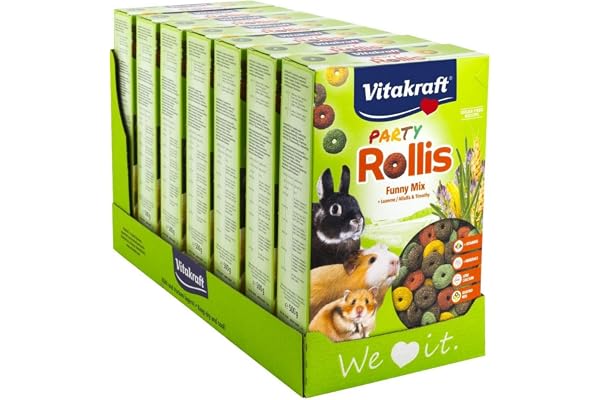 Vitakraft Party Rollis Friandise pour Petits Mammifères, Lot de 7 Paquets de 500 g