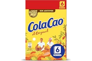 ColaCao Original, Cacao Soluble Natural sin Aditivos, 6 Sobres, 96g