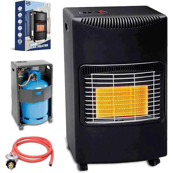 CUQOO Portable Calor Gas Heater - 4.2KW Indoor Room Heater 3 Heating  Settings | Heating Butane Cabinet Heater with Hose, Clips u0026 Regulator |  Perfect Space Warmer for Home Office Garage Workshop :