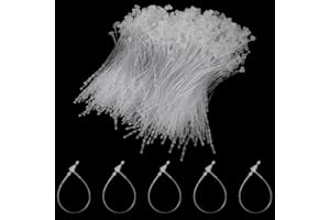 DOPENSPI 1000PCS Security Tags Loop, 10cm Plastic Tag Fastener Clear Snap Lock Pins Security Jewelry Tags Pins Transparent Price Tag Loop for Show Clothing Craft Retailing Price(1000)