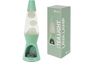 Fisura – Lampada di lava con candela. Lampada di lava senza elettricità. Lampada di lava menta e bianca. Lampada eco-friendly. Regalo originale. 29 cm x 8,5 cm (Candela non inclusa)
