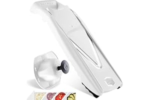Börner Affettaverdure V5 (Set Base) • Mandolina per Fette in 4 Spessori • Affettatrice con Lama a V in Acciaio Inox • Mandolina Regolabile per Verdure & Frutta • Colore: Bianco