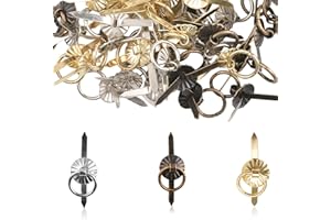 URROMA 60 Pcs Small Mix Color Brads Paper Fasteners, 3 Colors Antique Paper Fasteners Brads Drawer Handle for Scrapbooking Drawer Art DIY Crafts Decorative