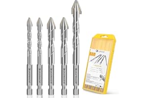 LYTOOL Mèche à Carrelage,5 Pièces Meche Foret Verre, 6-10mm Foret à Verre,Mèches pour Carrelage en Verre,Mèches en Céramique,avec Tige Hexagonale, pour Percer des Trous en Verre Perçage Carreaux Céramique