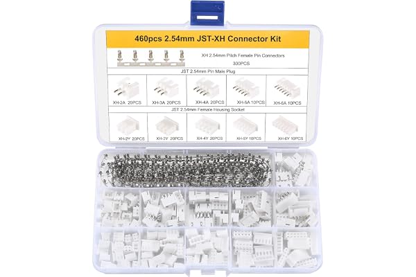JST-XH-kontaktsats, 2,54 mm 2/3/4/5/6 stift hane och hona adapterkabel hane hona 2,54 mm hona metallstiftkontakt, hona stiftplugg, vit tavlaplugg