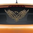 WallDesign Car Graphics Design Fly Like an Eagle with Big Wings Reflective Vinyl Stickers (Gold), Pack of 1