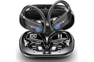 DONERTON Wireless Headphones, Bluetooth 5.3 Headphones Sports Wireless Earbuds Hifi Stereo Noise Cancelling Headphones with HD Mic, 50H Playtime Bluetooth Earphones Dual LED Display, USB-C, IP7 Waterproof, Gym