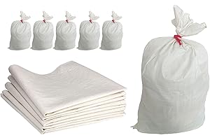 ToolSpace Sacchi per Cereali Sacco per Farina Mangime Rafia Alimentare Alimentare Grano - 5x Sacchetta de Polipropilene 85x50 cm per Sassi Stoccaggio Segatura Macerie, Saccone 25 kg per Giardinaggio