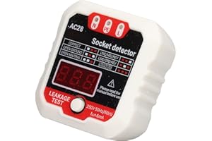 Fydun Tester Gniazdka, Cyfrowy Wyświetlacz LCD Tester Gniazda Zasilania Detektor Fazy Przewód Uziemiający Polaryzacja Wycieku Elektrycznego Tester Gniazda (UE 220 V)