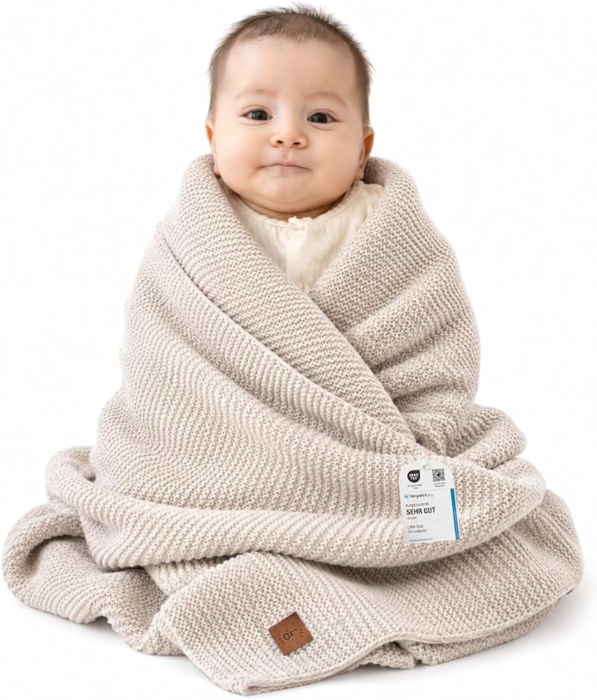 Little Dedi Yumuşak Örme Bebek Battaniyesi 30x40 inç – Yenidoğanlar İçin | Nefes alabilen kundak ve yeni doğanlar için battaniye, beşik ve bebek arabası için, makinede yıkanabilir