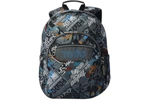 TOTTO - Mochila Escolar Adaptable a Carro, Modelo Acuareles, Capacidad 20 L, Bolsillo para Pc 14", 2 Bolsillos para Botella, Espaldar Ergonómico con Flujo de Aire, Cómodas Correas en S