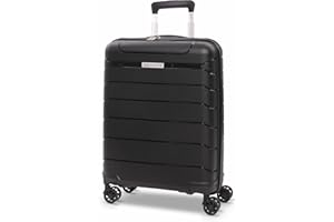 Aerolite Expandable 55x40x20cm to 55x40x23cm Ryanair Priority Wizz Air Priority & More Max Size Lightweight Hard Shell Carry On Hand Cabin Luggage Suitcase 55x40x20 55x40x23 with 4 Wheels (Black)