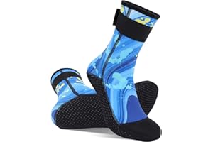 Yikayin Skarpety neoprenowe, 3 mm skarpety do wody dla kobiet mężczyzn, antypoślizgowe skarpety termiczne do nurkowania do nurkowania skarpety do piasku do pływania surfingu
