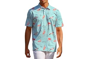 ELETOP Mens Polo Shirts Short Sleeve, Printed Golf Polo Shirts for Men with High Elasticity and Breathability, Mens Polo T Shirts S-3X