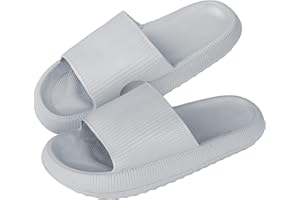 MUYOGRT Cloud Sliders Women Men, Non-Slip Bathroom Slippers Women Summer, Super Soft Massage Pillow Sliders, Platform Poolside Sandals Shower Shoes for Indoor & Outdoor